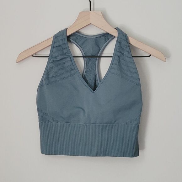 PINK Victoria's Secret Tops - Victoria's Secret PINK Blue Racerback Sports Bra